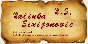Malinka Simijonović vizit kartica